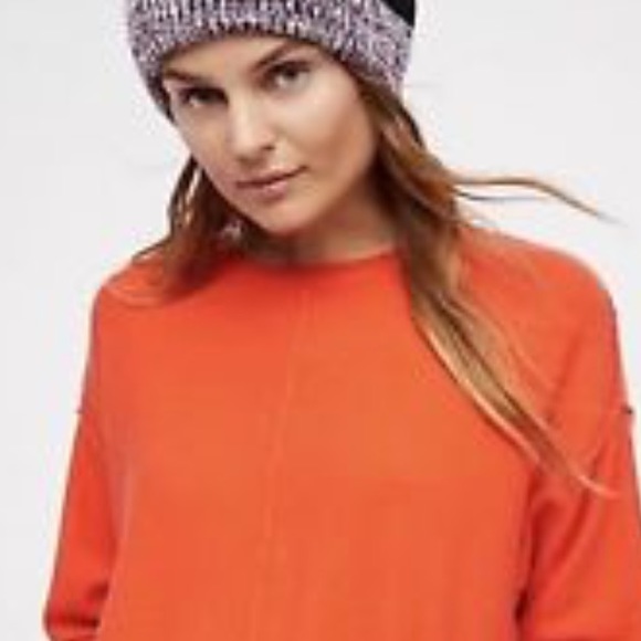 Free People Sweaters - NWOT Free People cropped orange coral swea…